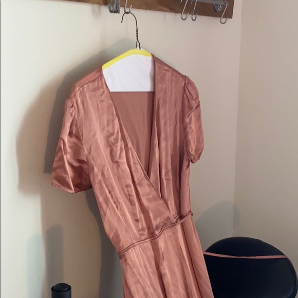 Blush silk maxi dress